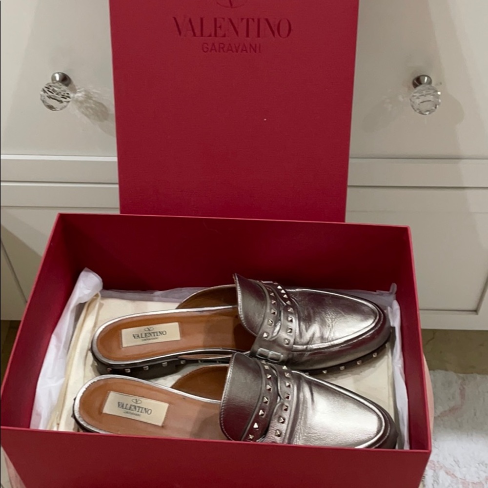 Valentino Garavani Soul Rockstud Mule silver 38.5